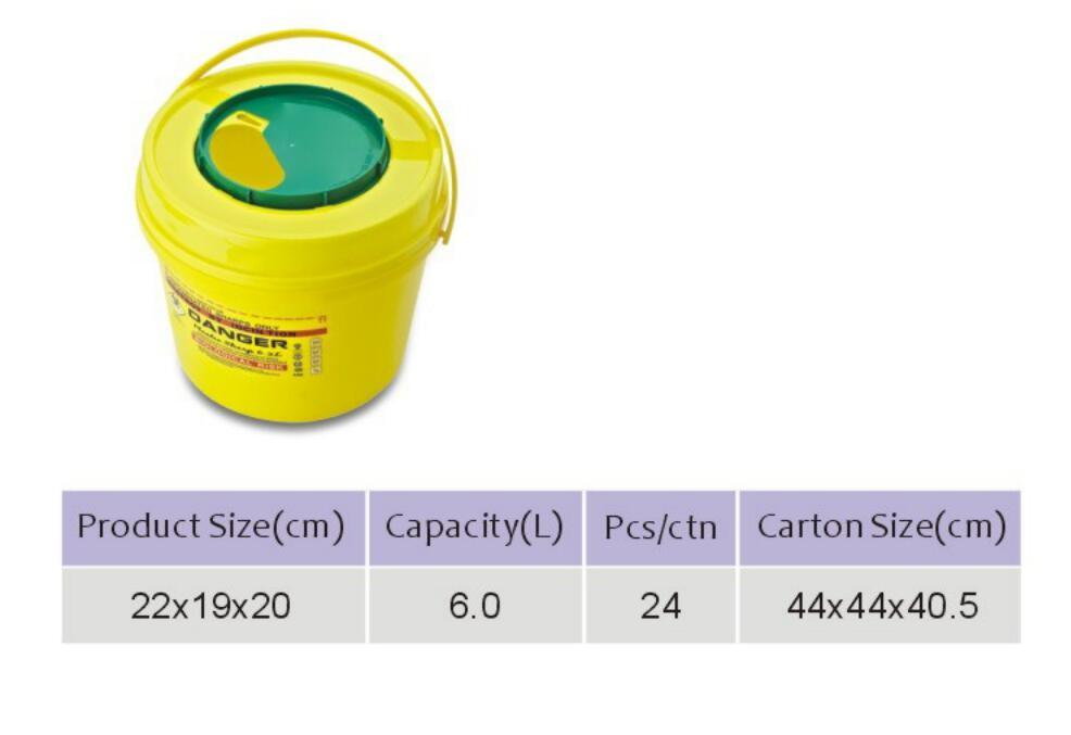 6L Disposable Sharp Container with Handle Small Sharps Container