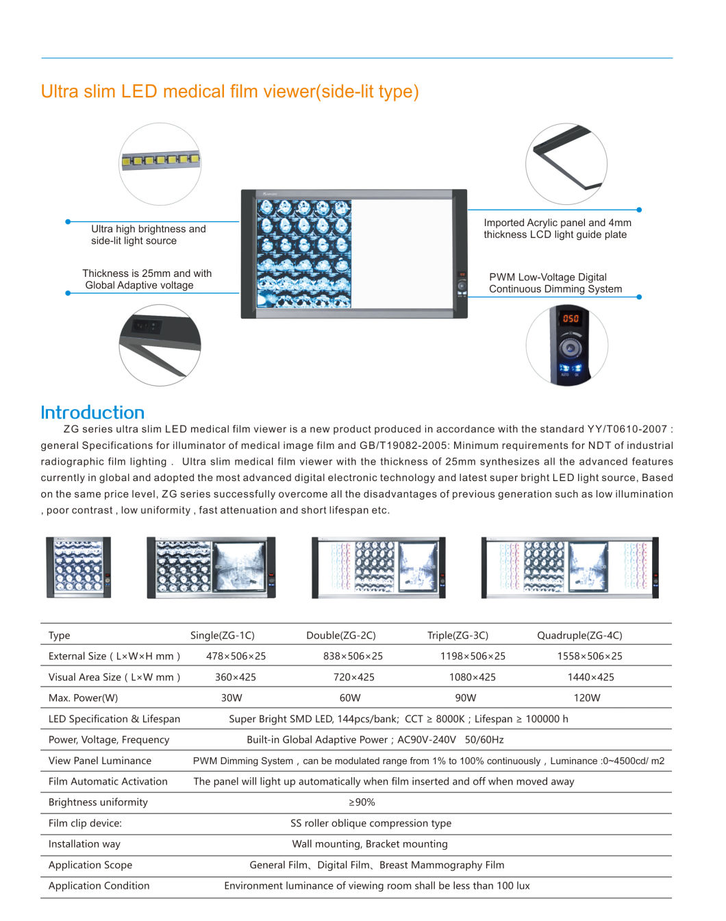 3 Panels LED X Ray Medical View Box