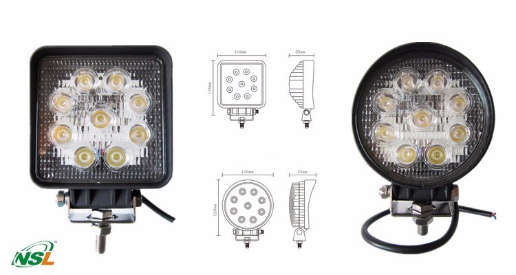 Hot Sale High Quality LED Working Light 27W LED Driving Work Light Offroad Light