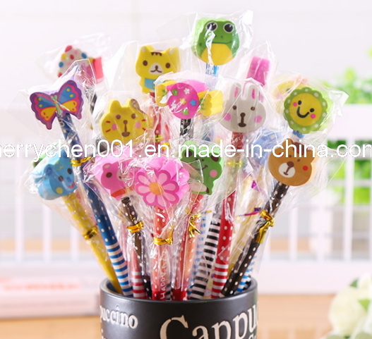 Hb Wooden Pencil with Animal Shaped Eraser, Sky-100