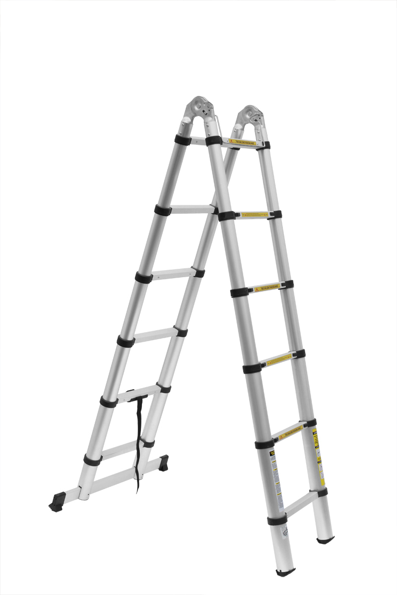 Top Quality 3.8m Extendable Aluminium Ladder with Silver White