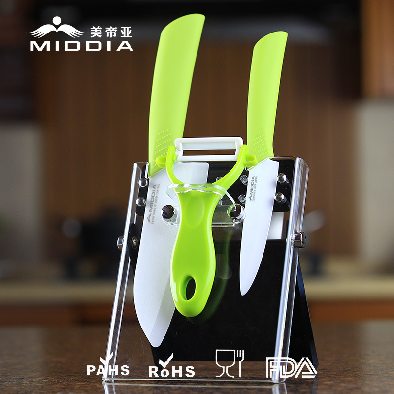 Gift Souvenir for Ceramic Fruit +Slicing Knife+ Peeler Set