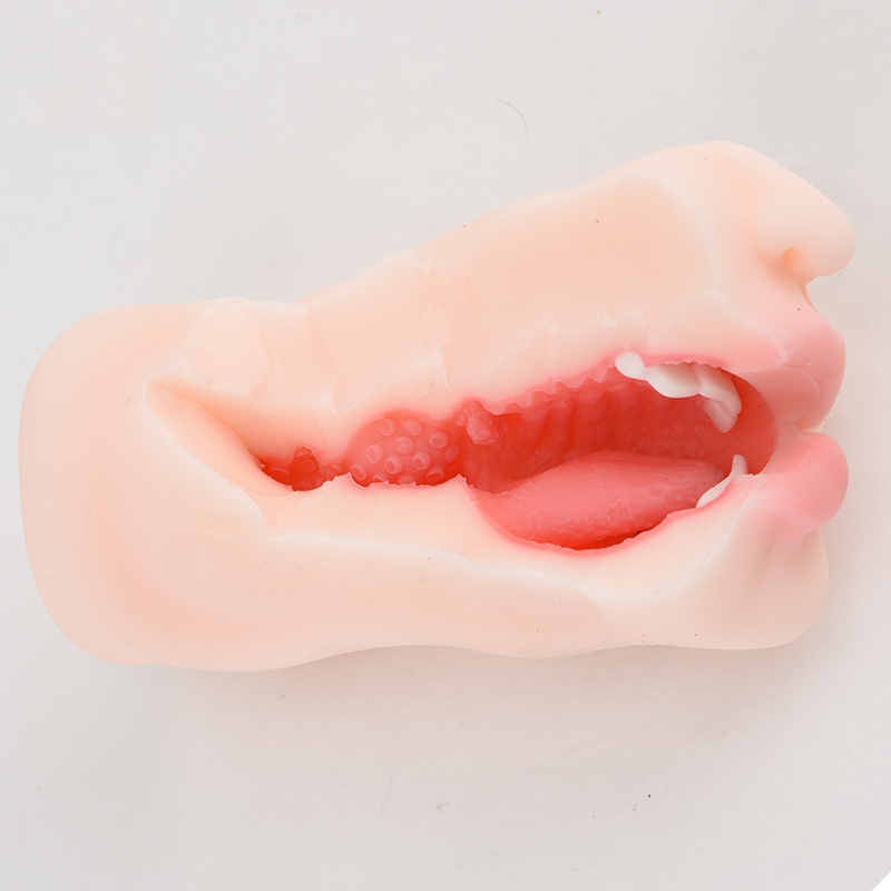 Ml-F022 Oral Sex Masturbation Cup for Men with Real Feel Nose Lip Mouth Teeth and Tongue Sex Toy Mouth Suck Cup for Men