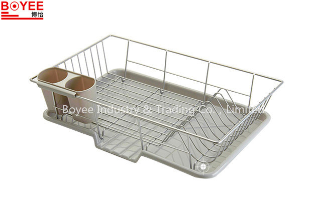 Customized 2 Tier Kitchen Drainer Dish Rack Bowl Rack Wire Rack with Plate