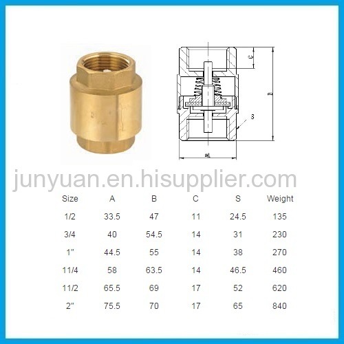 Brass Spring Water Check Valve with ISO/ Brass Forged Check Valve