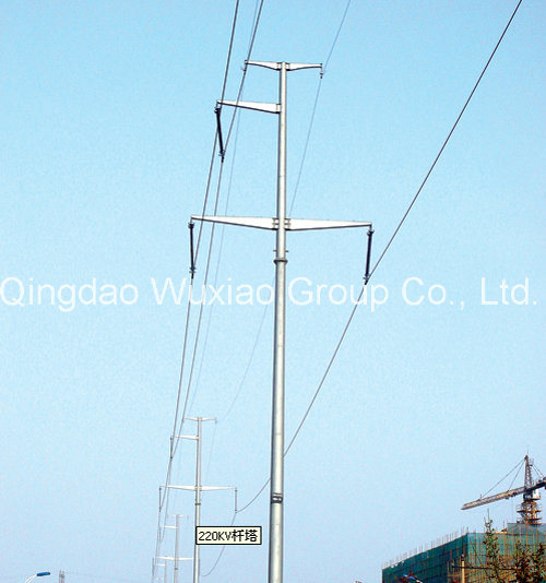 Galavanized Electric Monopole Tower for Power Transmission Line