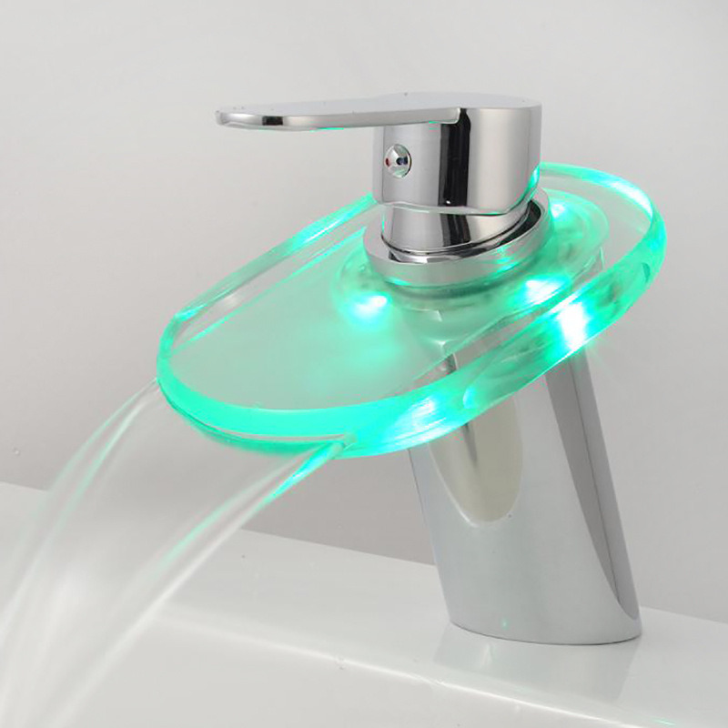 Glass LED Basin Faucet (NJ-802F)