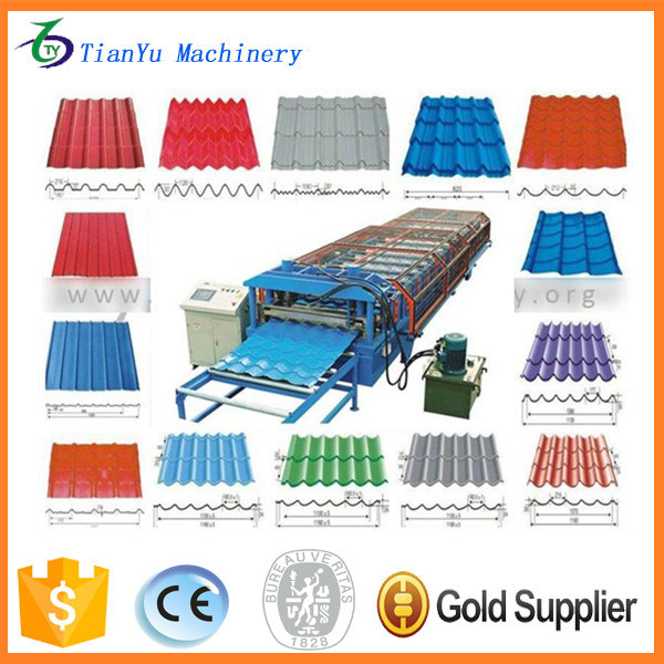 Practical 828 Circular Arc Metal Roof Glazed Tile Roll Forming Machine for Business