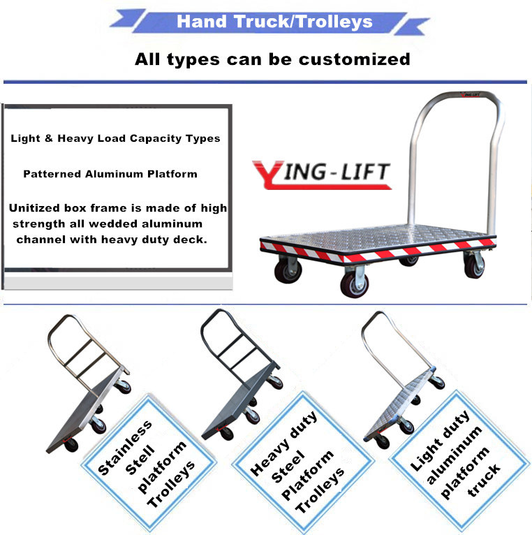 Rubber Wheel Heavy-Duty Aluminum Platform Hand Trolley CF3672