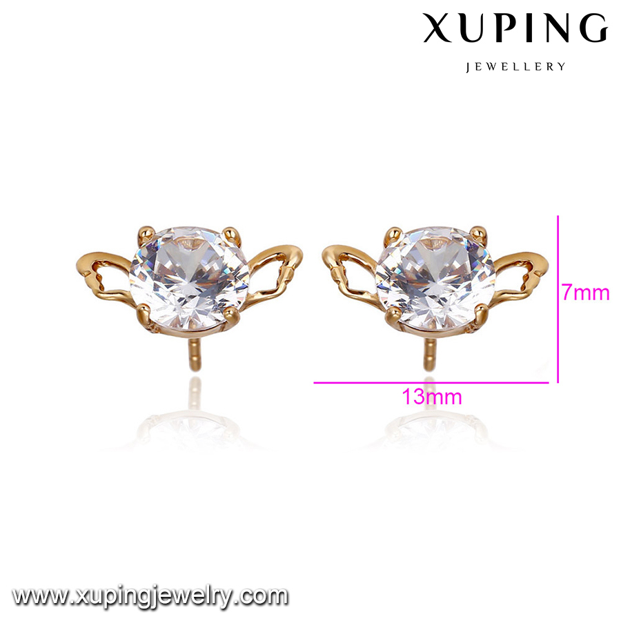 Fashion Women Jewelry Zircon Earring Single Stone Stud Earring Designs