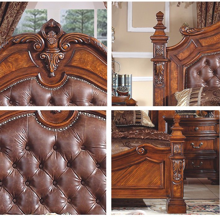 B232 Ruifuxiang Antique Style Bedroom Furniture Bed