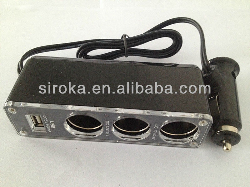 DC12-24V Two Ports Car Cigarette Lighter From Shenzhen Company