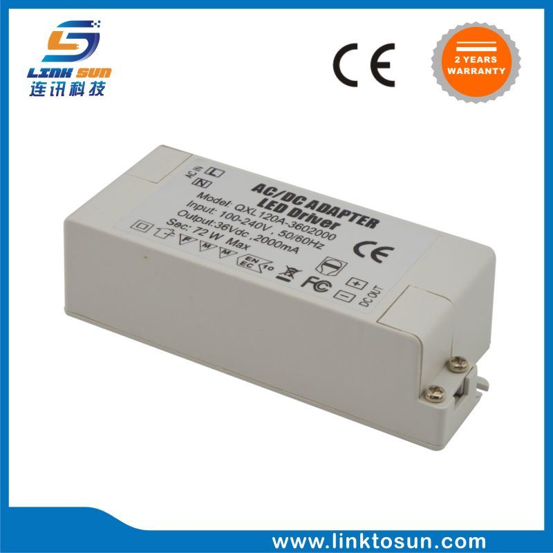 China Factory Price 72W 36V 2A LED Power Supply with Ce FCC RoHS