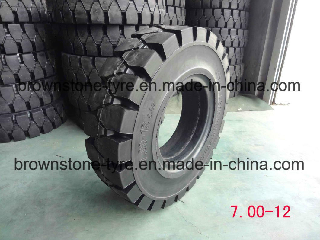 Solid Forklift Tyre, Pneumatic Forklift Tyre (2.00-8, 4.00-8, 5.00-8, 7.00-12, 7.50-15, 27*10-12)