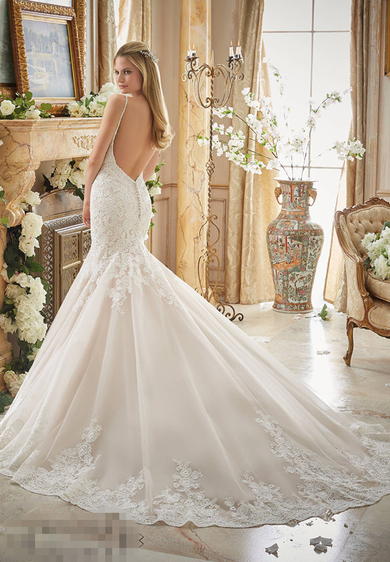 2017 Mermaid Lace Bridal Wedding Dresses 2871