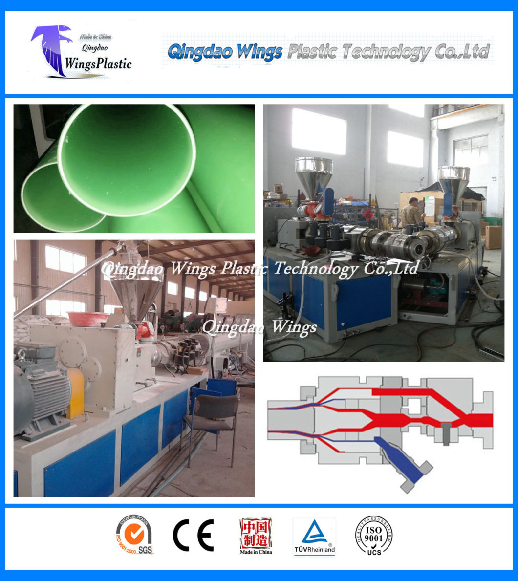 PVC Water Pipe Extruder Machine with Conical Twin Screw Extruder