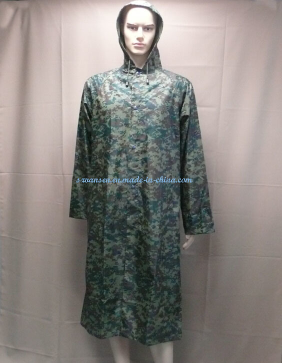 Waterproof Military Camouflage Long Raincoat