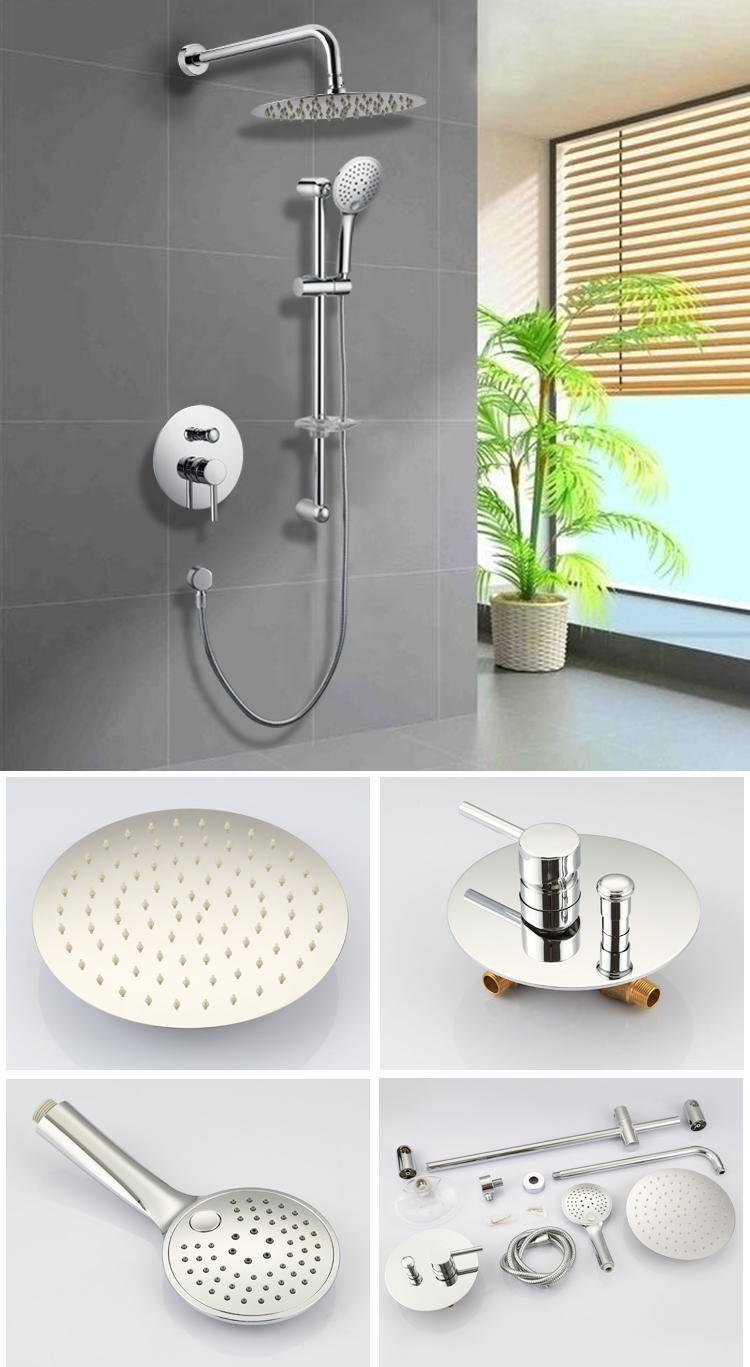 Factory Direct Sale Concealed Pressure Balance Upc Bath Shower Faucet Set with Sliding Bar