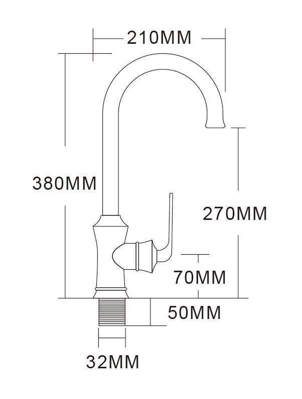 Brass Kitchen Faucet Single Hole Spring