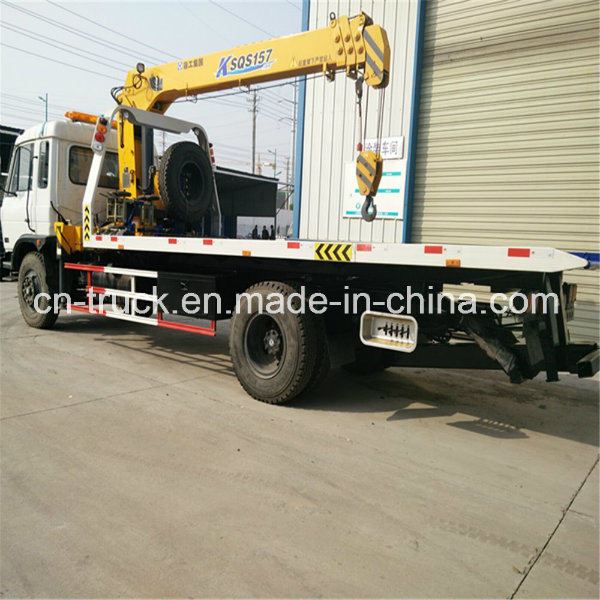 Good Sales Dongfeng153 8ton Crane 6ton Flatbed Wrecker Truck