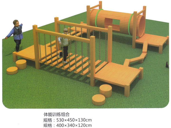 Gymnastic Garden Outdoor Wooden Fitness Equipment Bridge