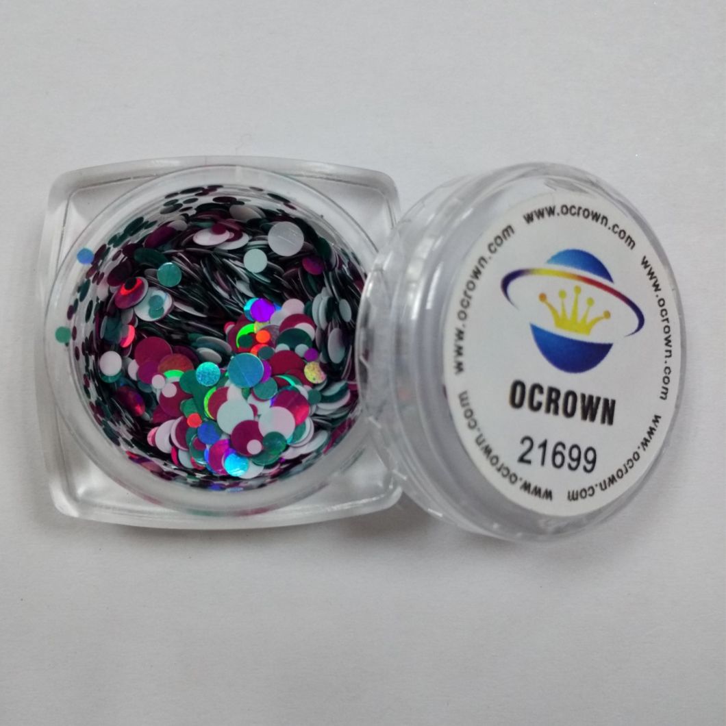 Laser Holographic Flakies Mixed Round Glitter Nail Sequins Paillette