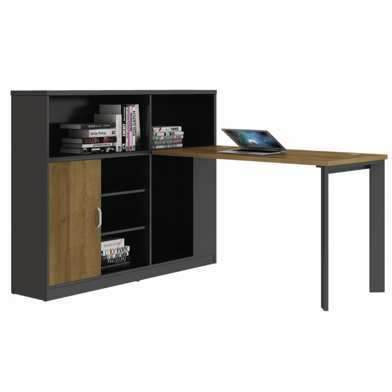 Wooden Executive/Manager Office Desk with Cabinet Bookcase