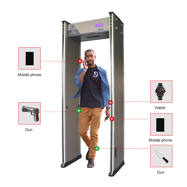 LCD Display High Sensitivity 18 Zones Walk Through Gate Security Walk Through Metal Detectors