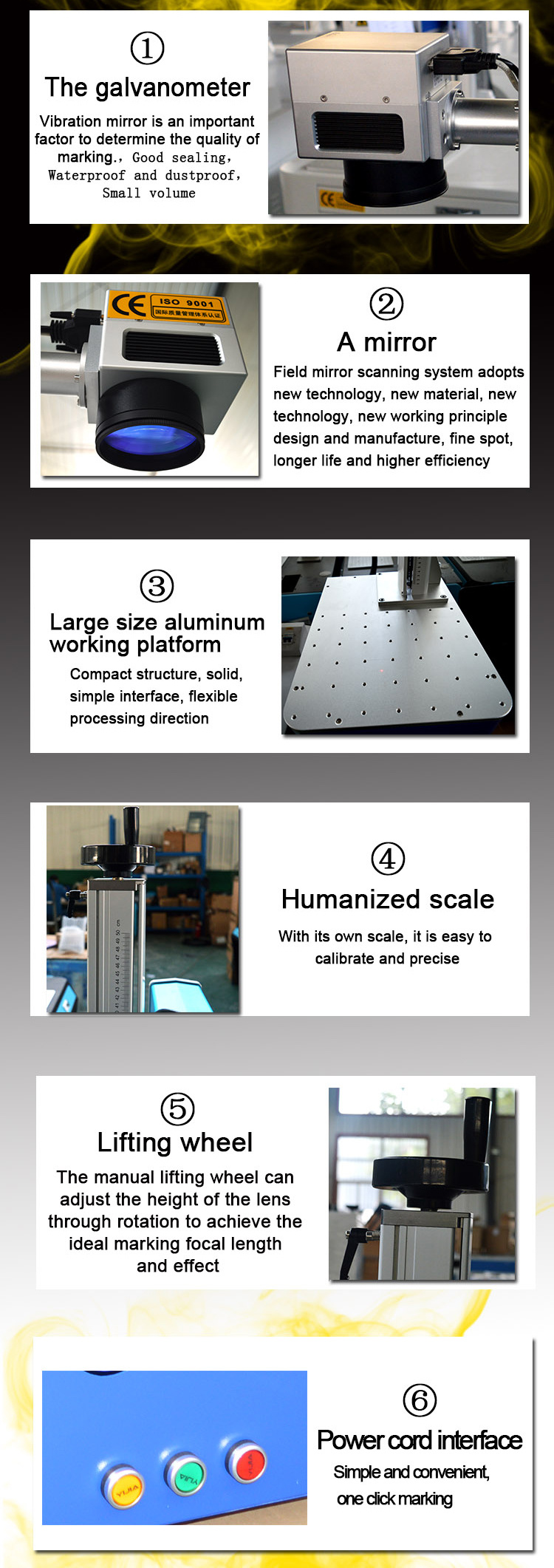 Ce 20W 30W 50W Fiber Laser Marking Machine for Metal/ Plastic Cup/ Phonecase /Bearing/PVC