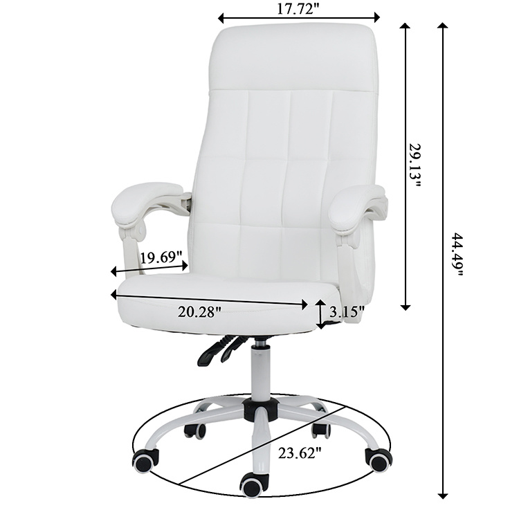 Modern High-Back PU Executive Conference Office White Boss Desk Chair