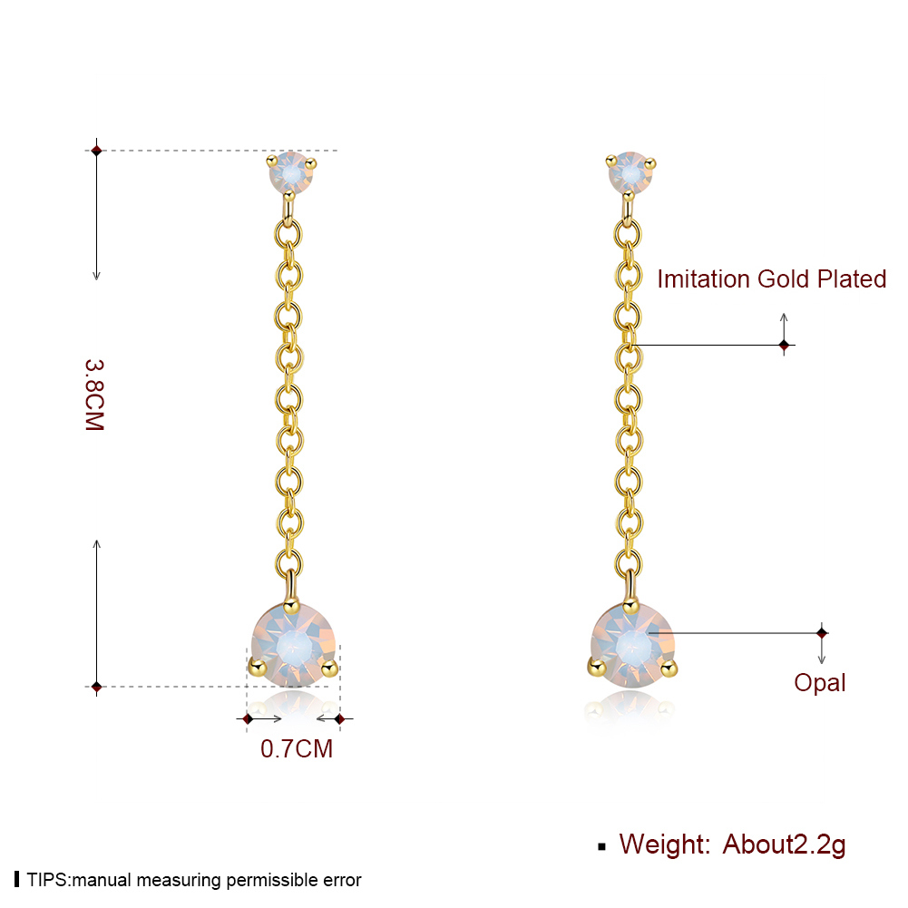 2017 New Design Gold Eardrop Imitation Gold Plated Opal Pendant Earring