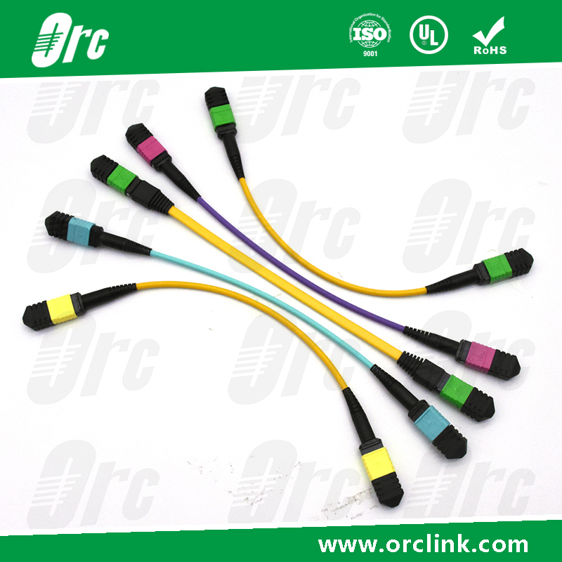 8f/12f/24f MTP/MPO Patchcord Jumper Optical Fiber Connector Sm/Om3/Om4 PVC/LSZH/Ofnp