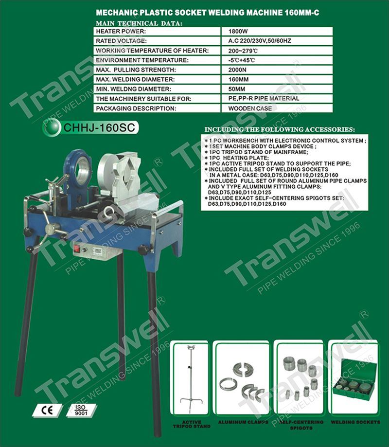 PPR Pipe 160mm Bench Socket Welding Fusion Machine