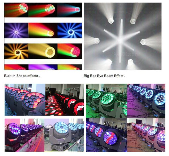 Bee Eye 19PCS 15W LED Moving Head Stage Light / Disco Lighting Equipment