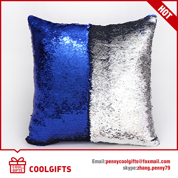 2017 Hot Sell Embroidered Sequin Pillowcase, Color Changing Sofa Pillow