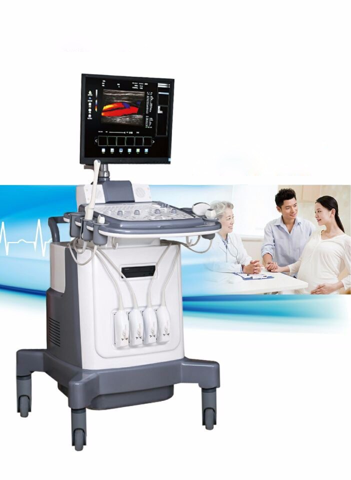 Full Digital Medical 3D/4D Trolley Ultrasound Scan Color Doppler Machine