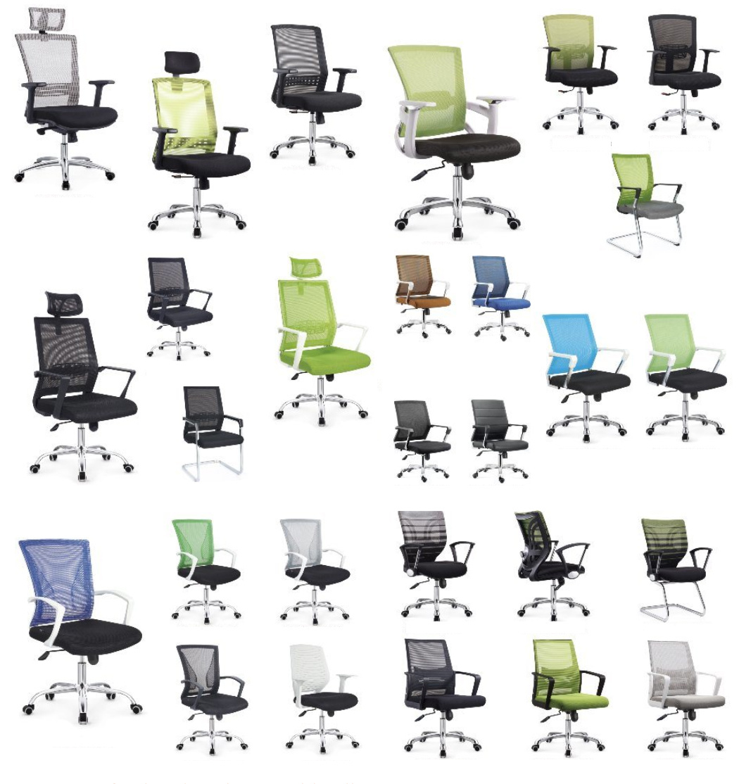 Modern Mesh Fabric Metal Swivel Staff Computer Manager Office Chair