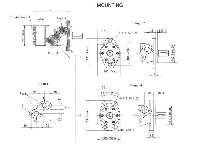 Speed High Power Large Volume Cycloid Hydraulic Motor BMP50 Omp Series Drilling Accessories
