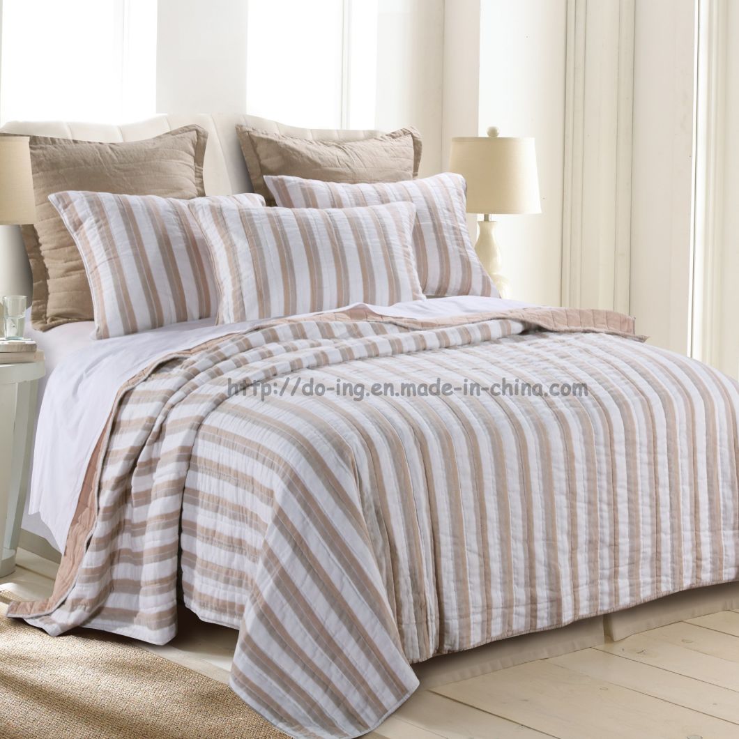 Stripe Cotton Bed Linen in Natural (DO6049)