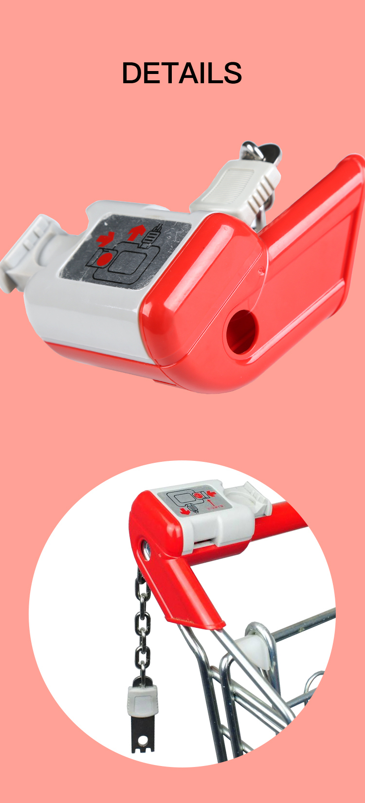 Shopping Cart Trolley Connection Plastic Coin Lock