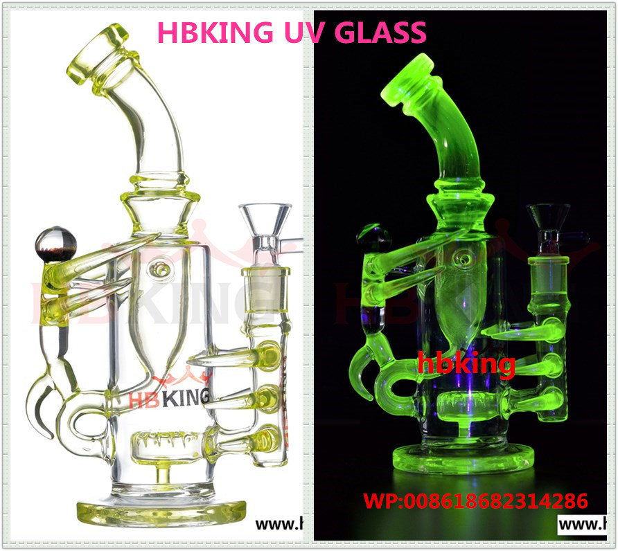 Hbking China Wholesale Oil DAB Rig Recyclers Glass Water Pipe, Manufacture Big and Thick Glass Smoking Pipe in Stock