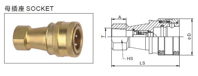 ISO7241-B Series Close Type Hydraulic Quick Coupler to Aeroquip Fd45