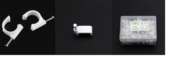 Plastic Round Nail Hook Plastic Wall Cable Clip