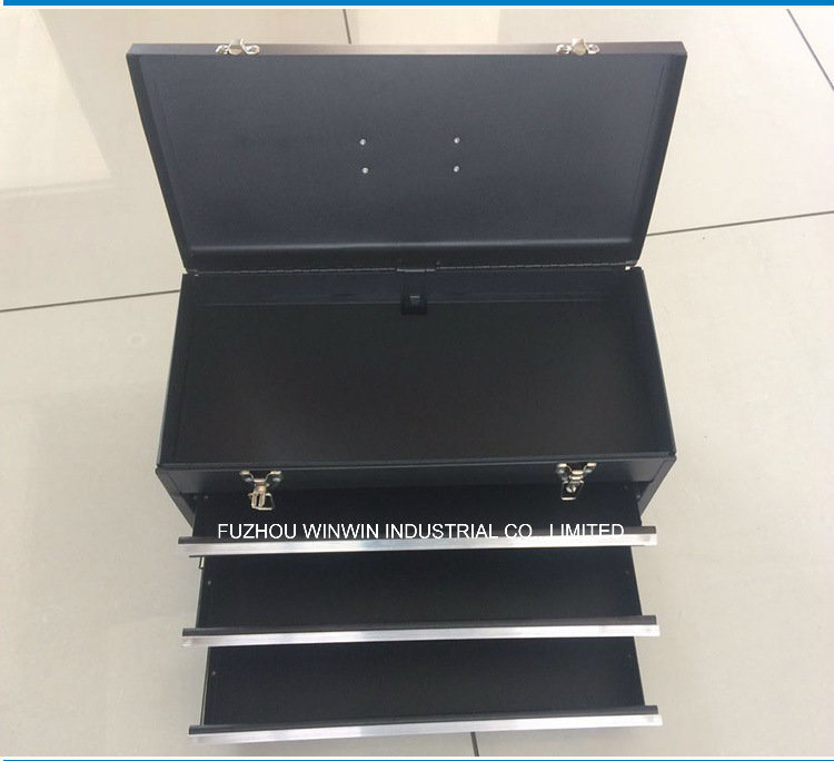 Hand Held Metal Toolbox with 3 Slide Drawers (WW-TB601C)