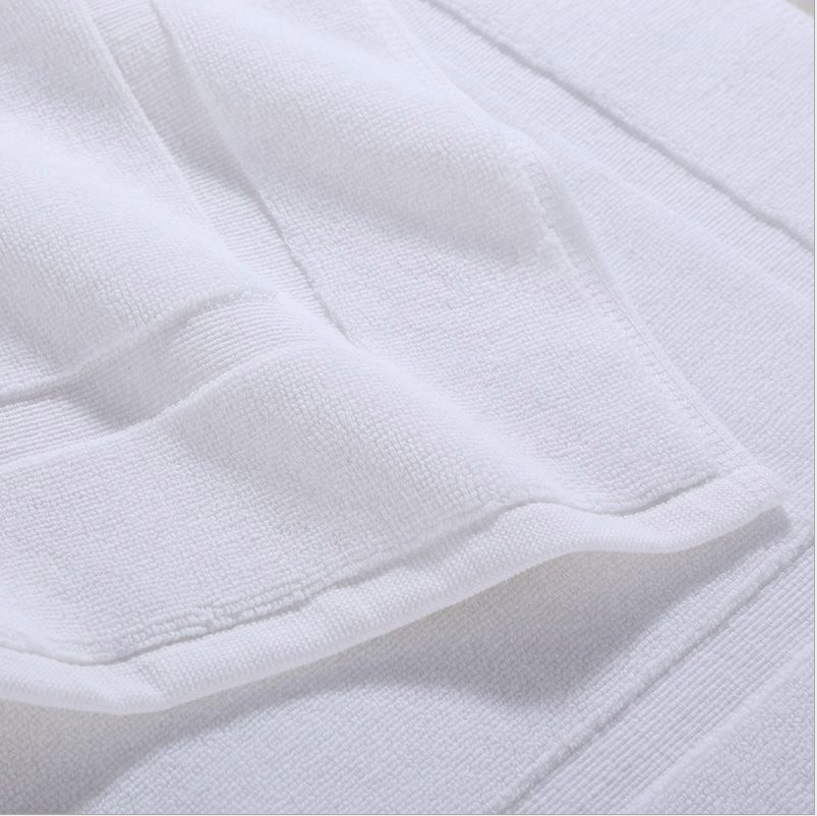100% Cotton White Hotel Floor Towel Non-Slip Hotel Bath Mat