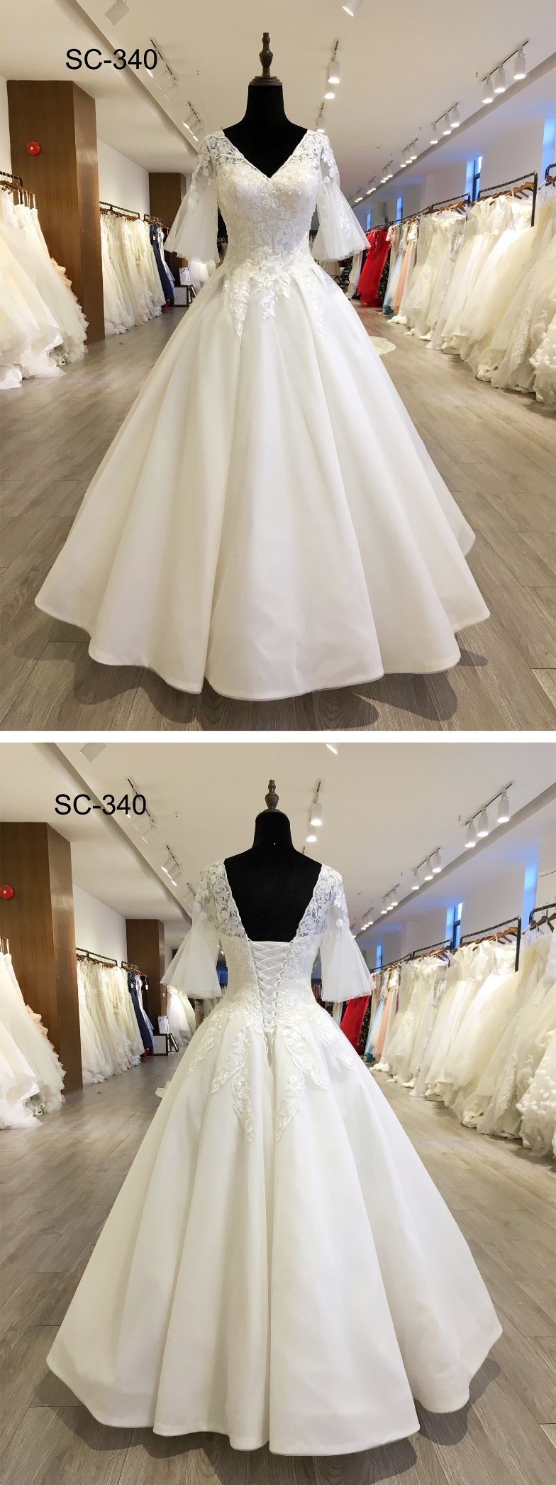 Floor-Length Hemline and Plus Size, Washable, Breathable Feature Wedding Dress Bridal Gown