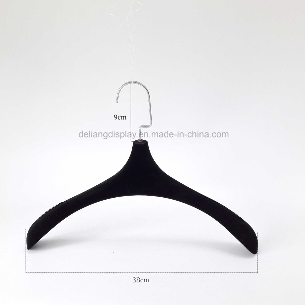 High Quality Arc Shape Plastic Velvet Suit Hanger on Sale