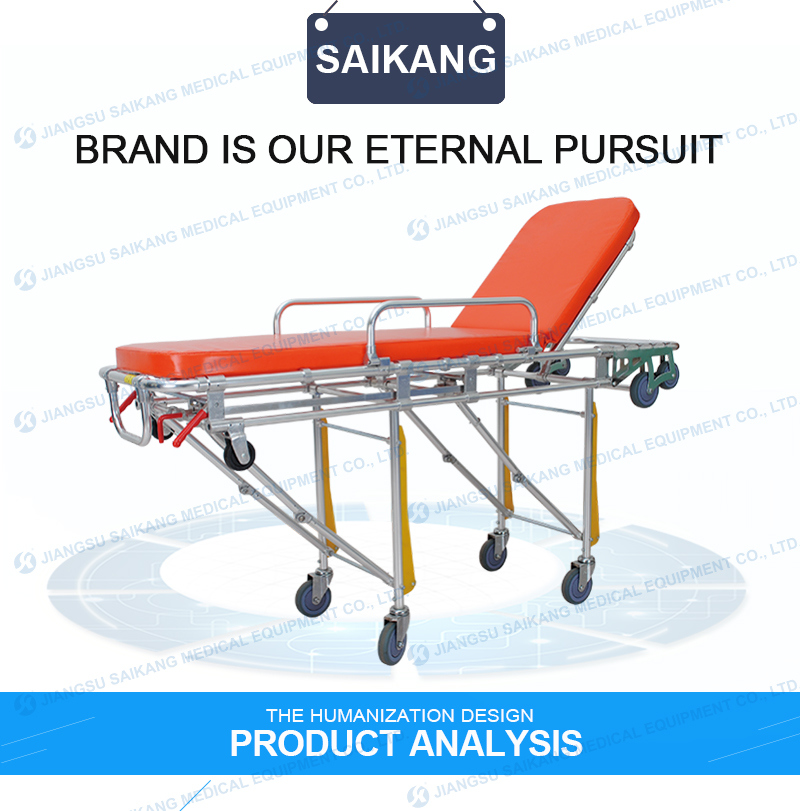 Stainless Steel Aluminum Alloy Folding Emergency Patient Medical Stretcher Trolley for Sale