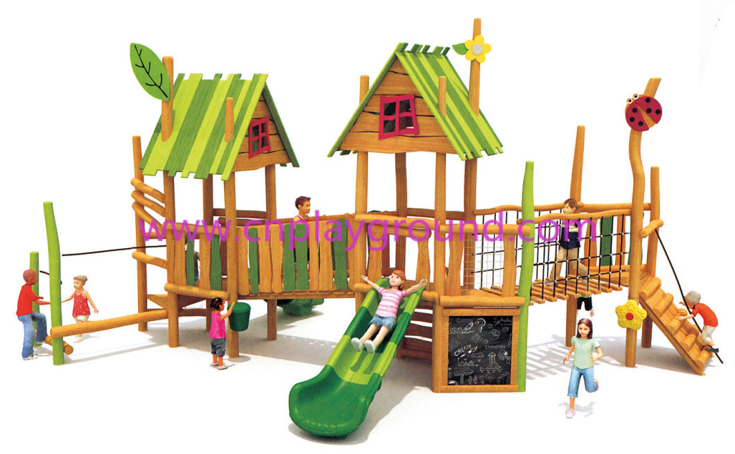 Lovely Wooden Outdoor Natural Adventure Playhouse for Kids (HJ-15801)