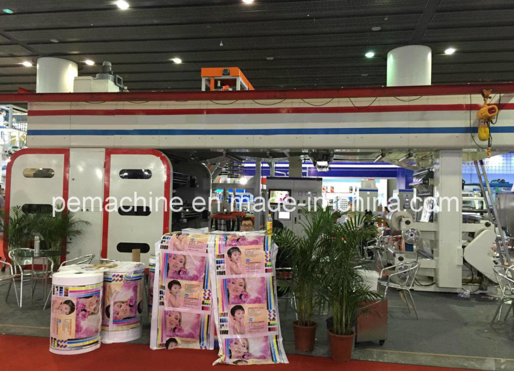 6 Color High Speed Central Drum Flexographic Printing Machine